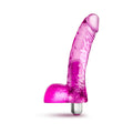 Naturally Yours Vibrating Ding Dong 6.5 in. Dildo with Balls & Vibrator Pink - Fantasies Boutique