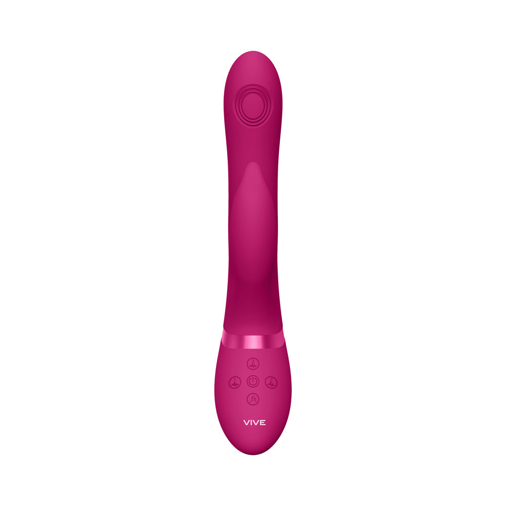 VIVE AIMI Rechargeable Swinging Pulse-Wave Silicone Rabbit Vibrator Pink - Fantasies Boutique