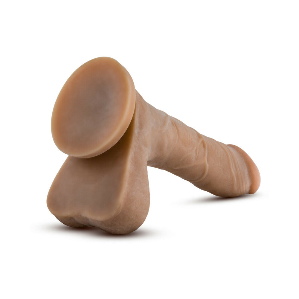 Au Naturel Mister Perfect 8.5 in. Posable Dual Density Dildo with Balls Tan - Fantasies Boutique