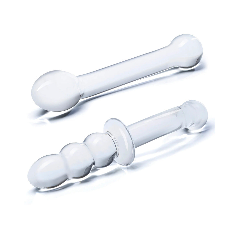 Glas 2-Piece G-Spot Pleasure Glass Dildo Set - Fantasies Boutique