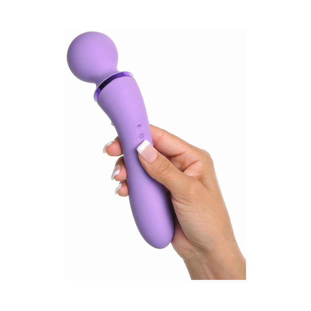 Fantasy For Her Duo Wand Massage-Her Rechargeable Silicone Dual-Ended Vibrator Purple - Fantasies Boutique