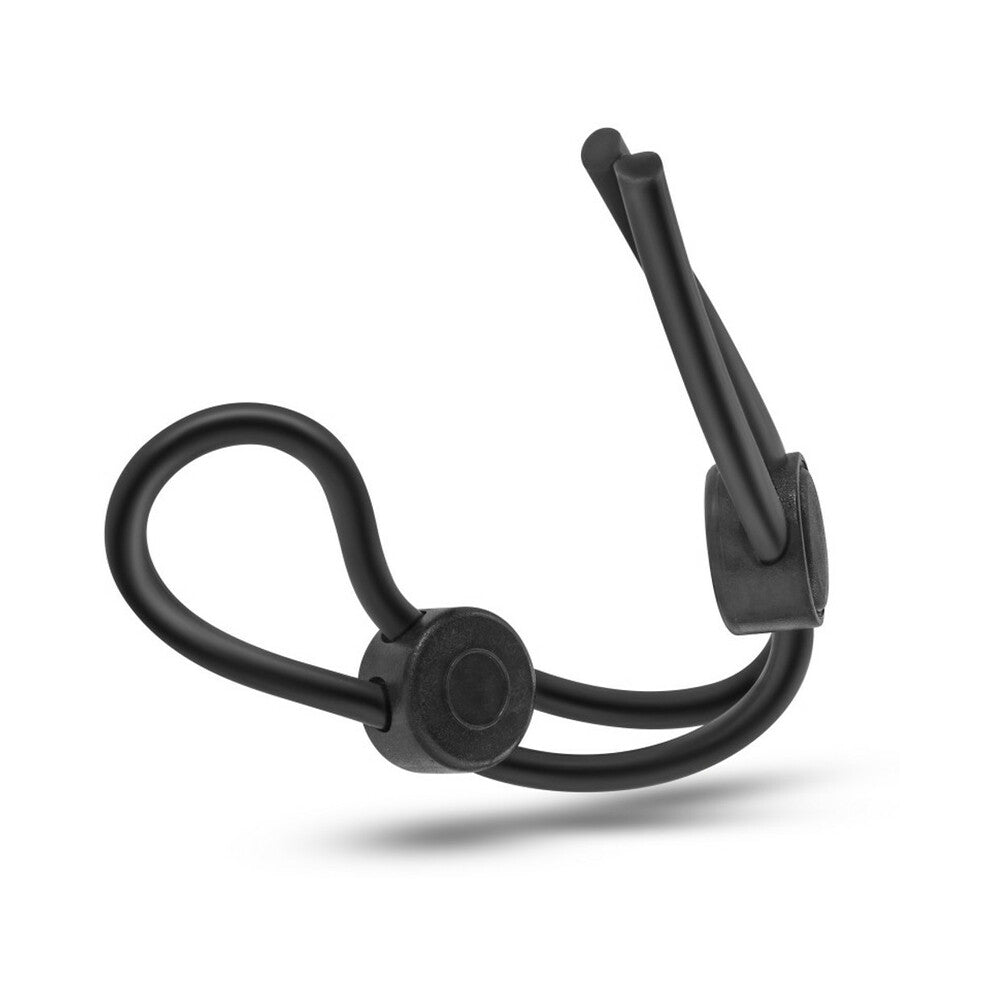 Stay Hard Silicone Double Loop Lasso/Bolo Cockring Black - Fantasies Boutique