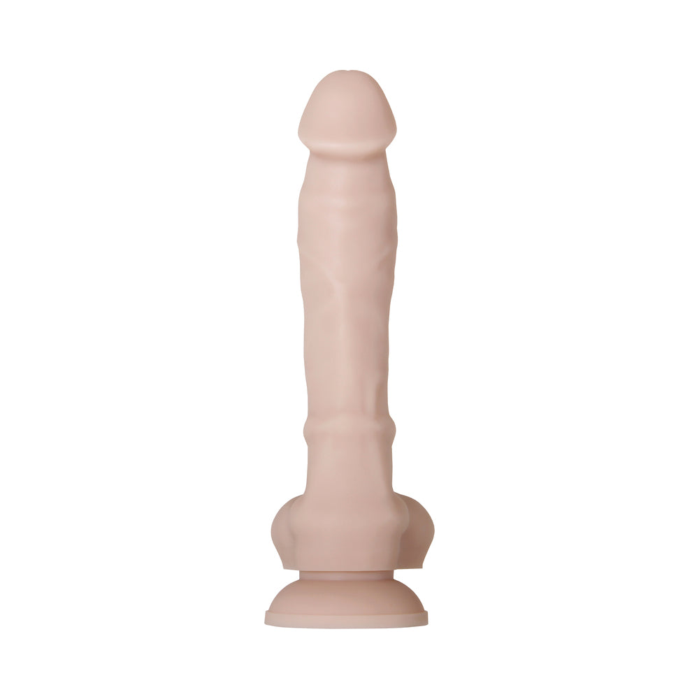 Evolved Real Supple Poseable 8.25 in. Realistic Silicone Dildo With Balls Beige - Fantasies Boutique