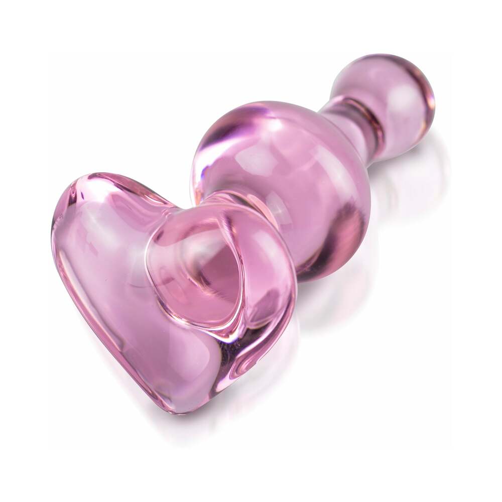 Pipedream Icicles No. 75 Beaded Glass Massager With Heart-Shaped Base Pink - Fantasies Boutique