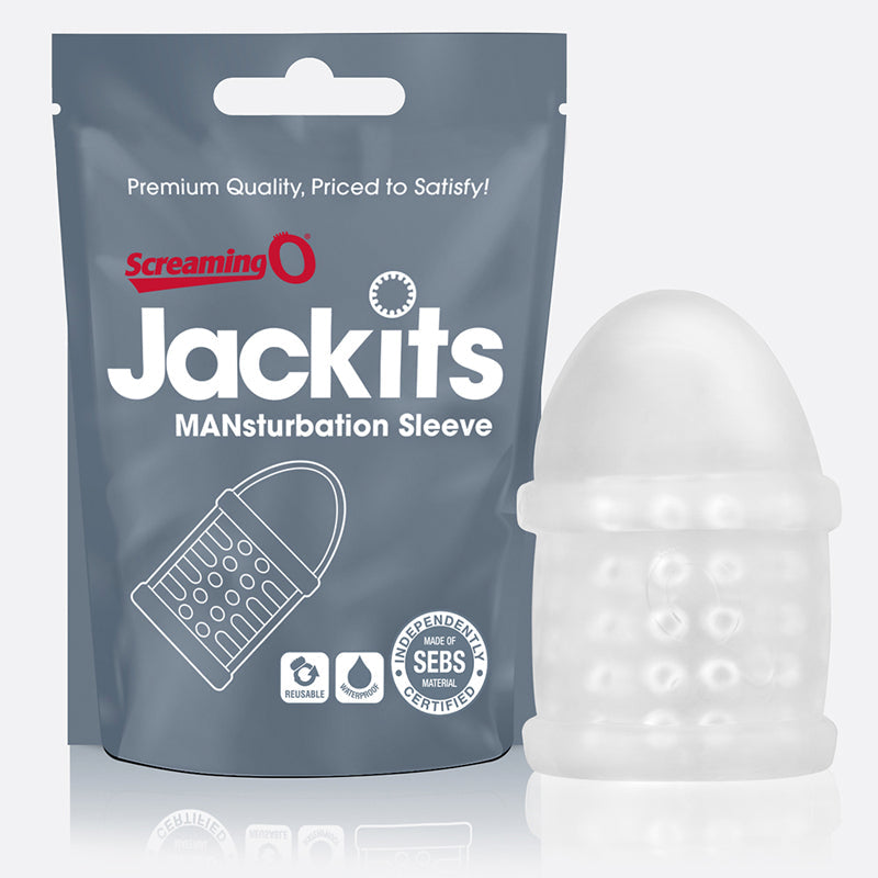 Screaming O Jackits MANsturbation Sleeve (clear only) - Fantasies Boutique