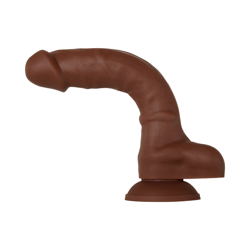 Evolved Real Supple Poseable 8.25 in. Realistic Silicone Dildo With Balls Brown - Fantasies Boutique