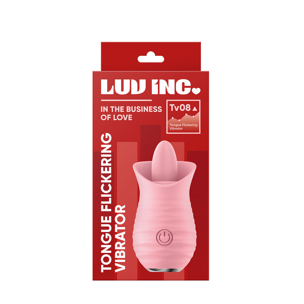 Luv Inc Tv08 Tongue Flickering Vibrator Rechargeable Silicone Clitoral Stimulator Pink - Fantasies Boutique