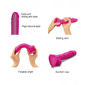 Strap-On-Me Realistic Collection Sliding Skin Dual-Density Silicone Dildo Fuchsia L - Fantasies Boutique
