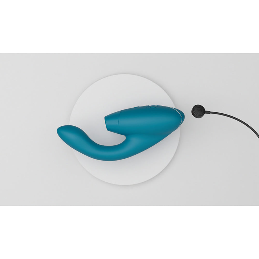 Womanizer Duo 2 Rechargeable Dual Stimulation Pleasure Air and G-Spot Vibrator Petrol - Fantasies Boutique