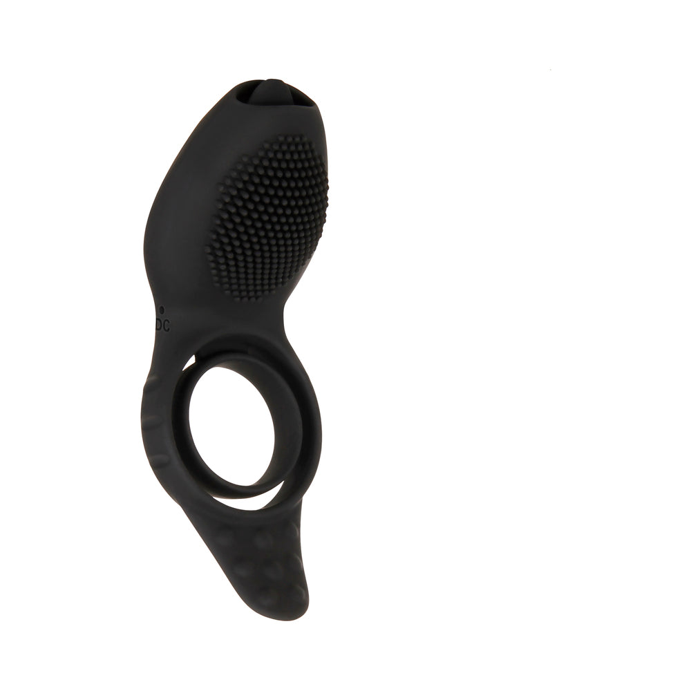 Zero Tolerance Mr. Flicker Remote-Controlled Flicking Tongue Vibrating Cockring Black - Fantasies Boutique