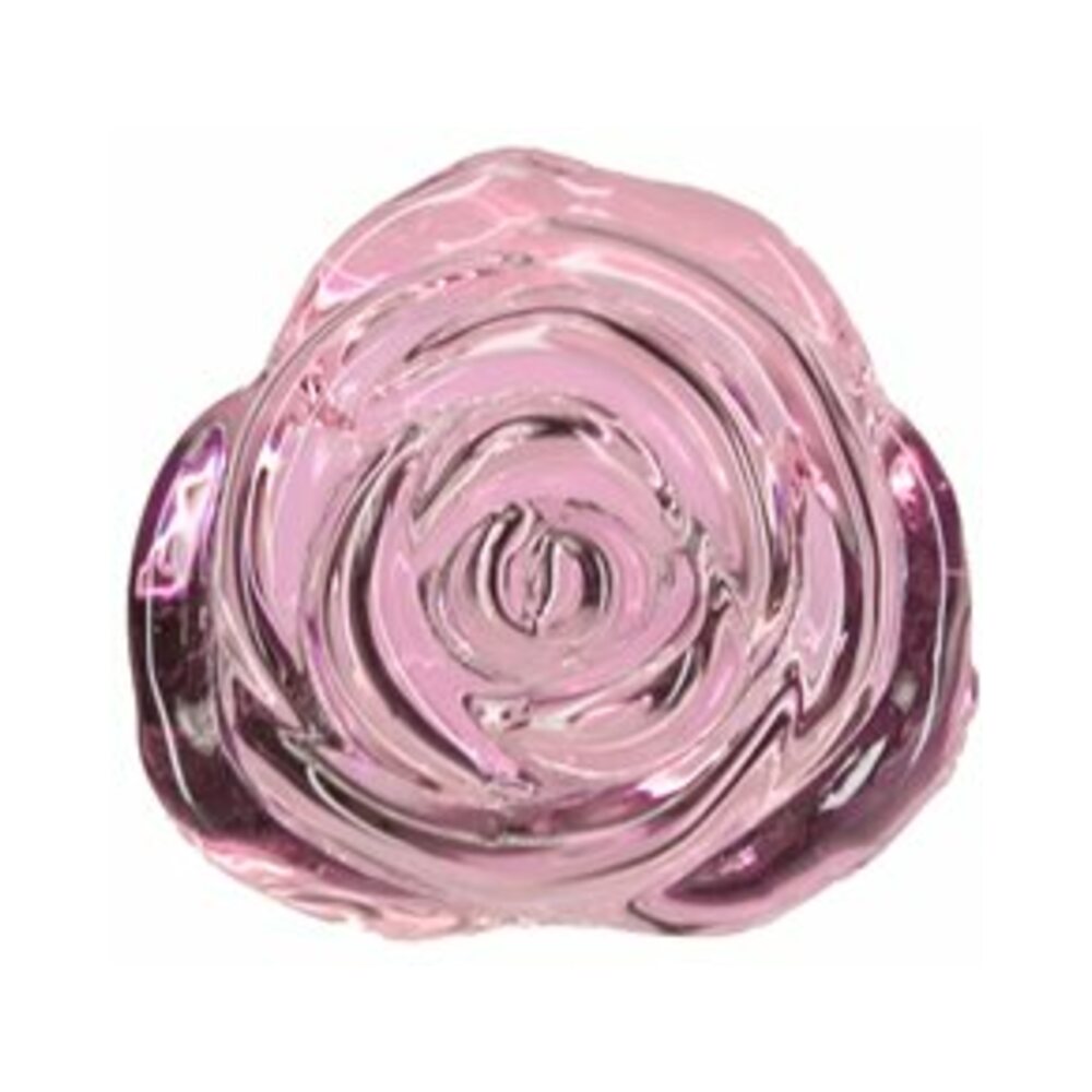 Pillow Talk Rosy Glass Anal Plug with Pink Rose Base - Fantasies Boutique