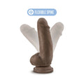 Blush Au Naturel 7 in. Fat Boy Posable Dual Density Dildo with Balls & Suction Cup Brown - Fantasies Boutique