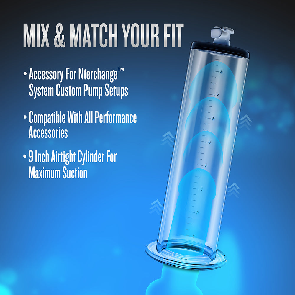 Performance 9in x 2.25in Penis Pump Cylinder Clear