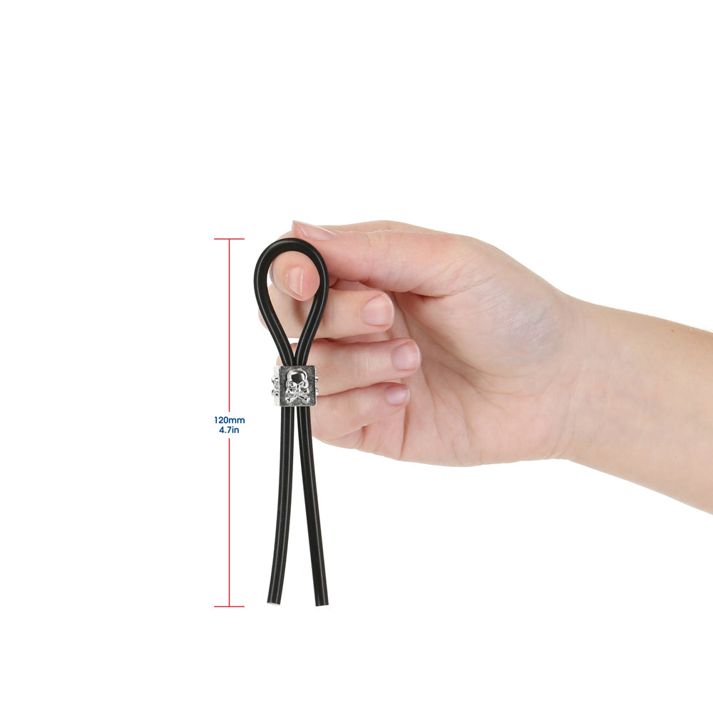 Lux Active Tether Adjustable Cock Tie Silicone Black  Lasso/Bolo - Fantasies Boutique