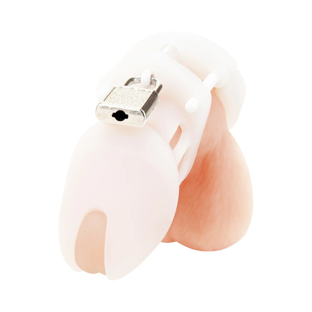 Blue Line Silicone Chastity Cock Cage White - Fantasies Boutique