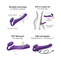 Strap-On-Me Rechargeable Remote-Controlled Silicone Vibrating Bendable Strap-On Purple XL - Fantasies Boutique