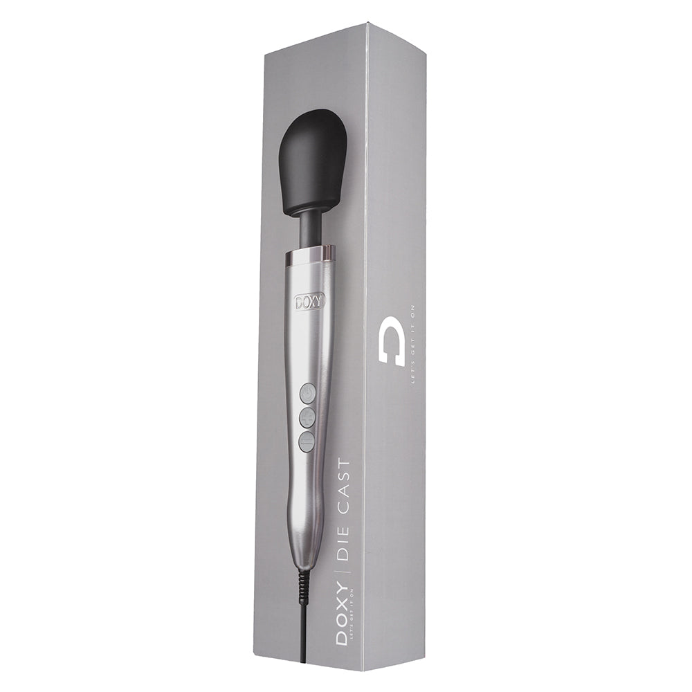 Doxy Die Cast Wand Vibrator Brushed Metal - Fantasies Boutique