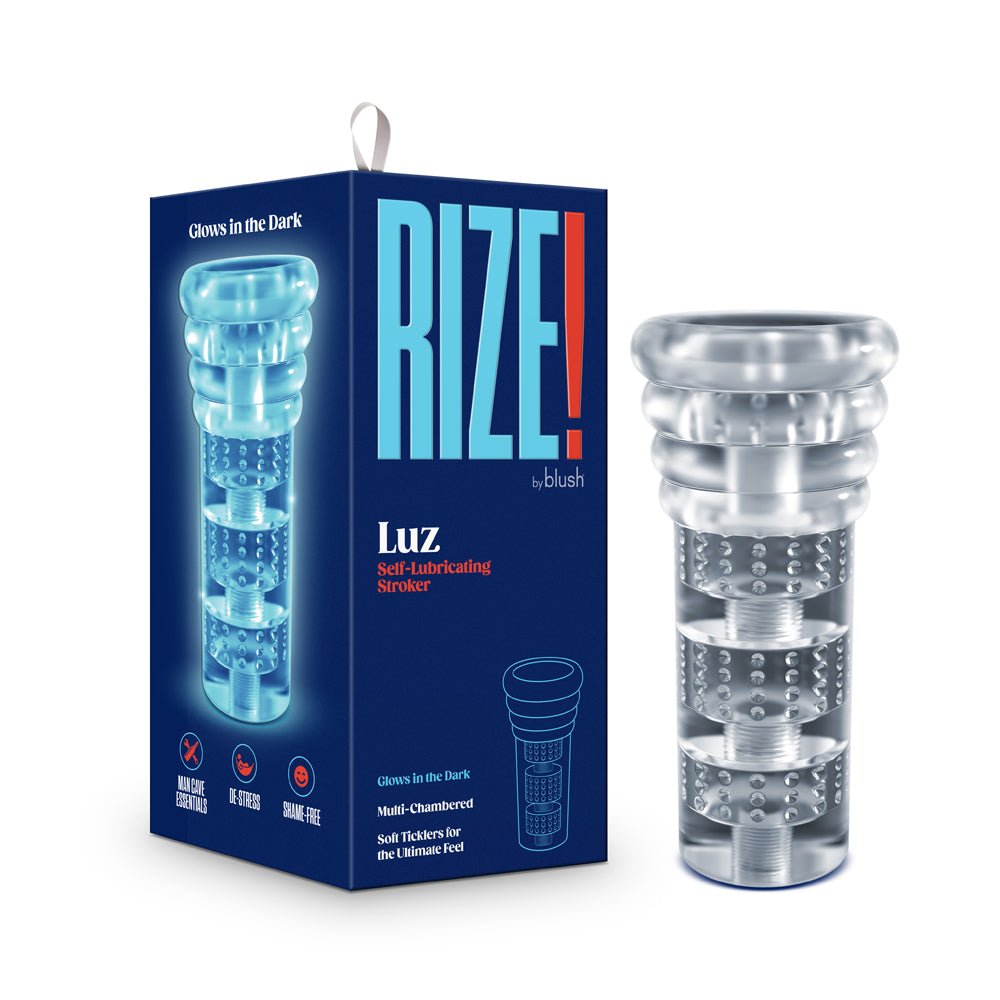 RIZE! Luz Glow in the Dark Self-Lubricating Stroker Clear - Fantasies Boutique