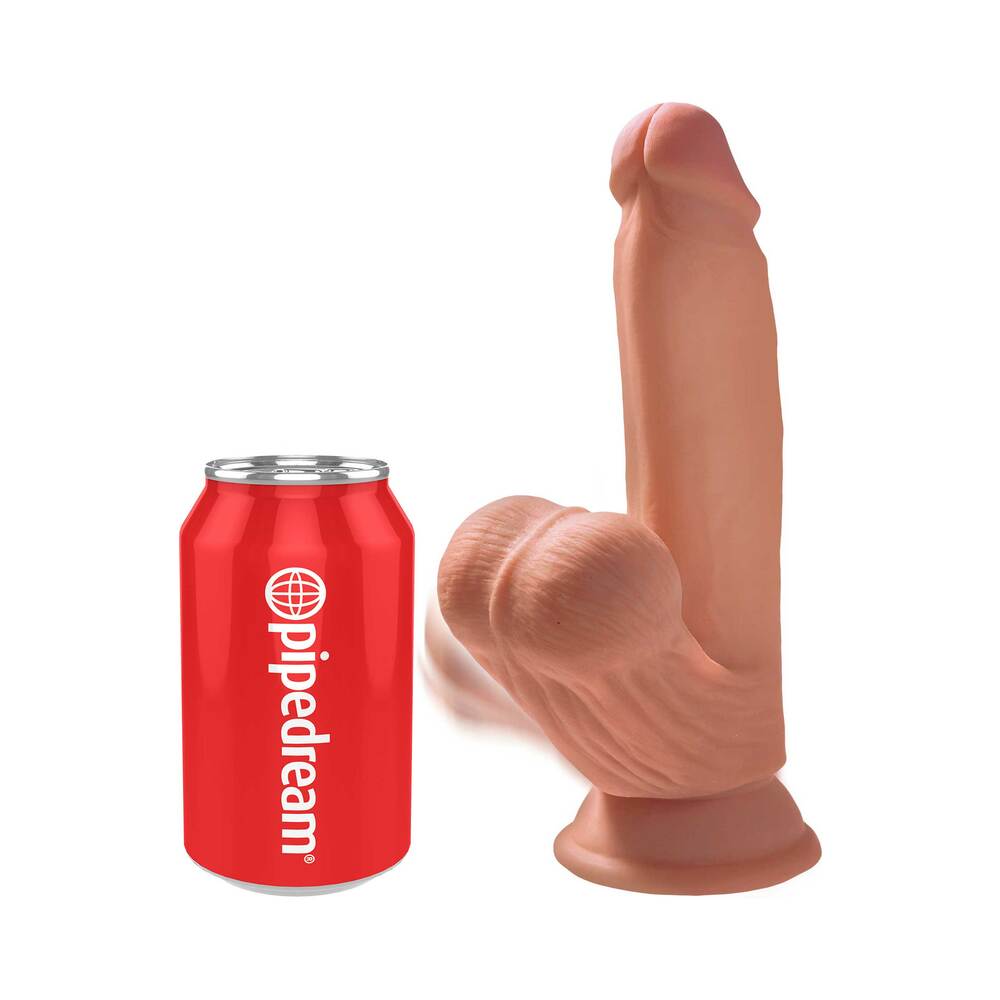 King Cock Plus 7 in. Triple Density Cock With Swinging Balls Dildo Tan - Fantasies Boutique