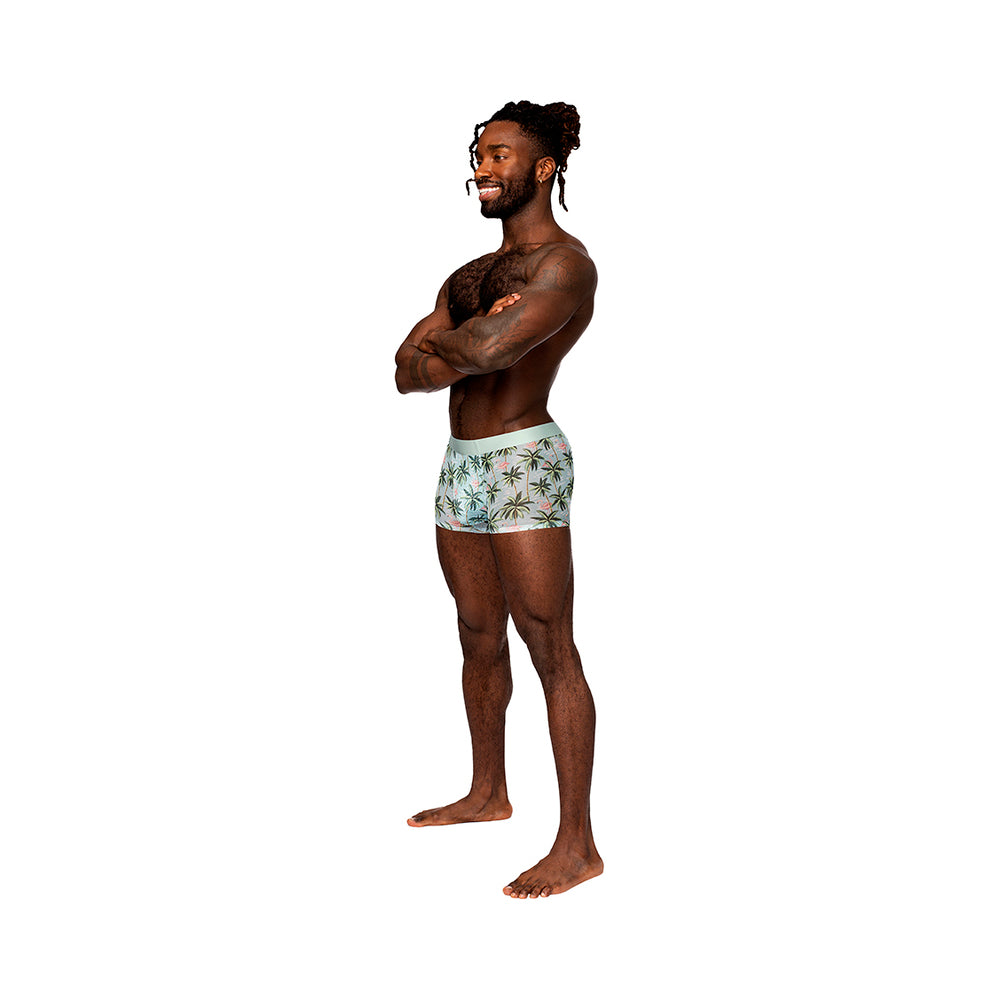 Male Power Sheer Prints Seamless Sheer Short Flamingo M - Fantasies Boutique