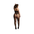 Le Desir Fishnet and Lace Bodystocking Black Queen Size - Fantasies Boutique