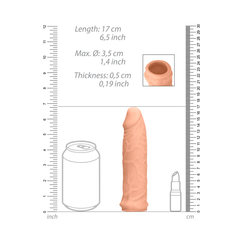RealRock Realistic 6 in. Penis Sleeve Extender Beige - Fantasies Boutique
