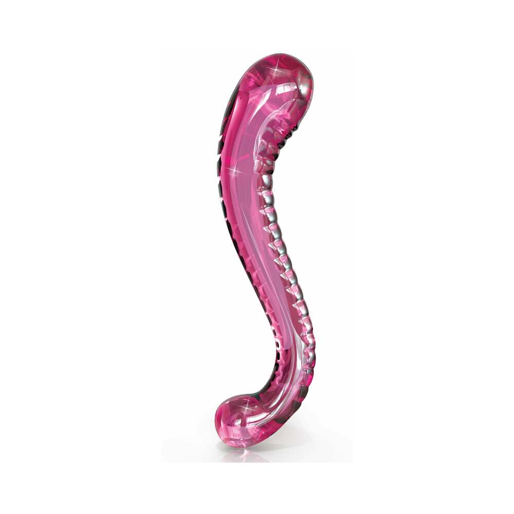 Icicles No. 69 Curved Dual-Ended Glass Dildo Pink - Fantasies Boutique