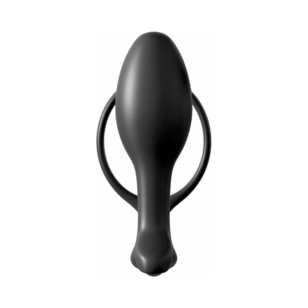 Pipedream Anal Fantasy Collection Silicone Ass-Gasm Cock Ring Beginner's Plug Black - Fantasies Boutique