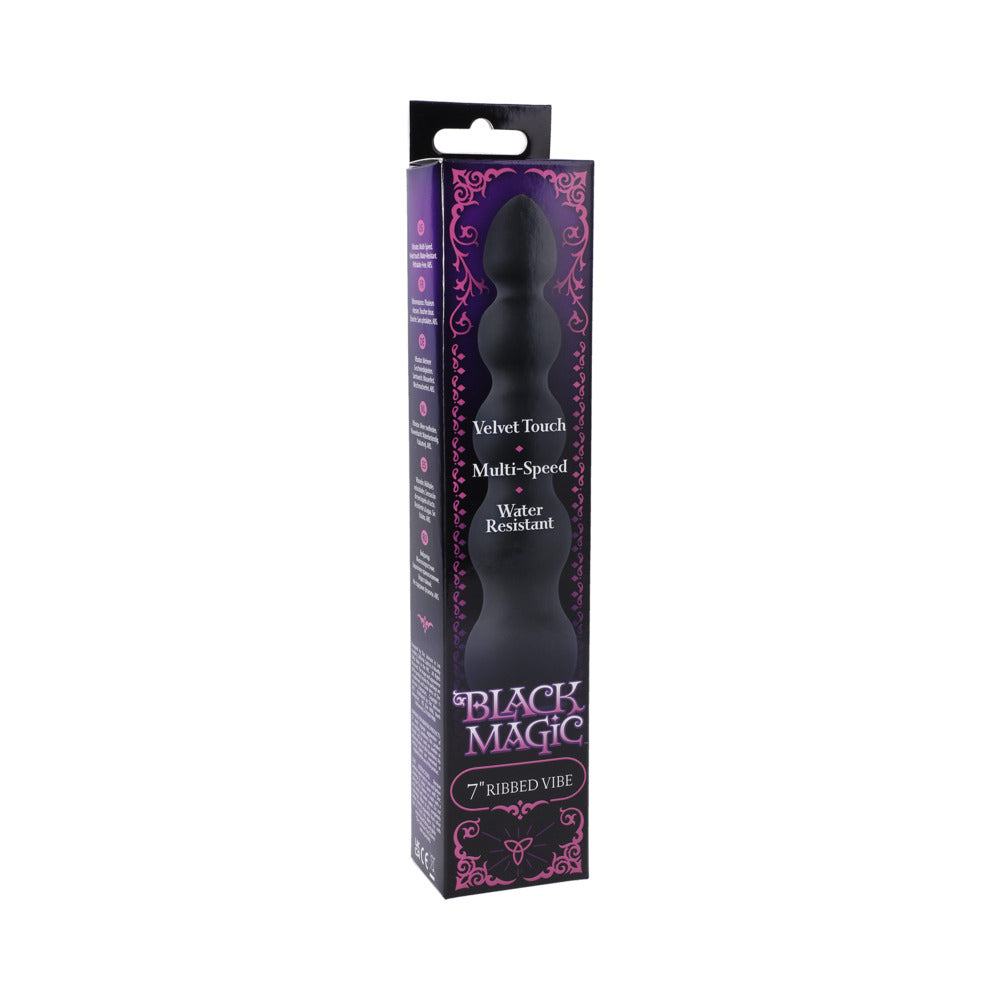 Black Magic 7in Ribbed Vibrator - Fantasies Boutique