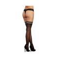 Dreamgirl Fishnet Thigh-High Stockings With Strappy Elastic Top Black OS - Fantasies Boutique