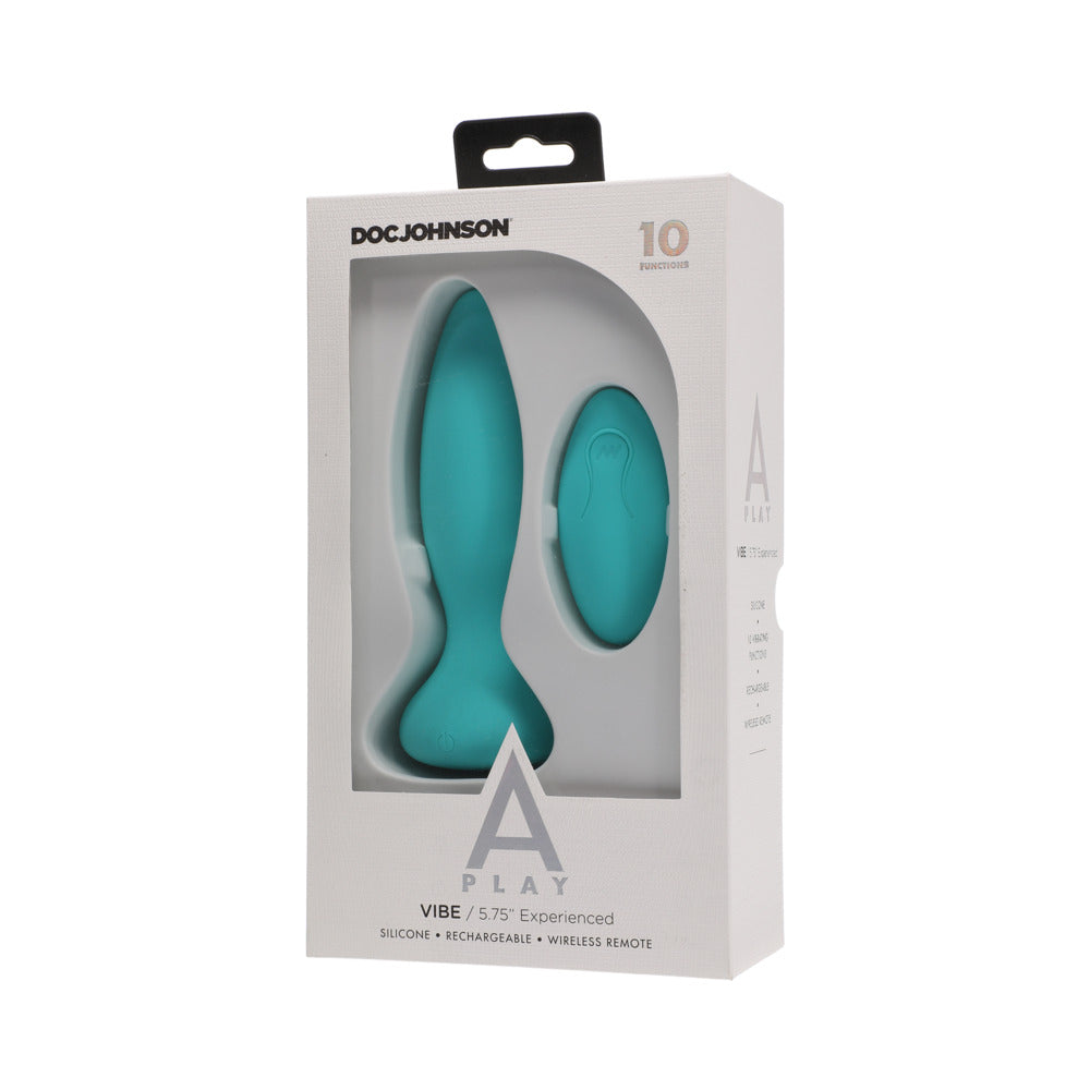 A-Play Vibe Experienced Rechargeable Silicone Anal Plug with Remote Teal - Fantasies Boutique