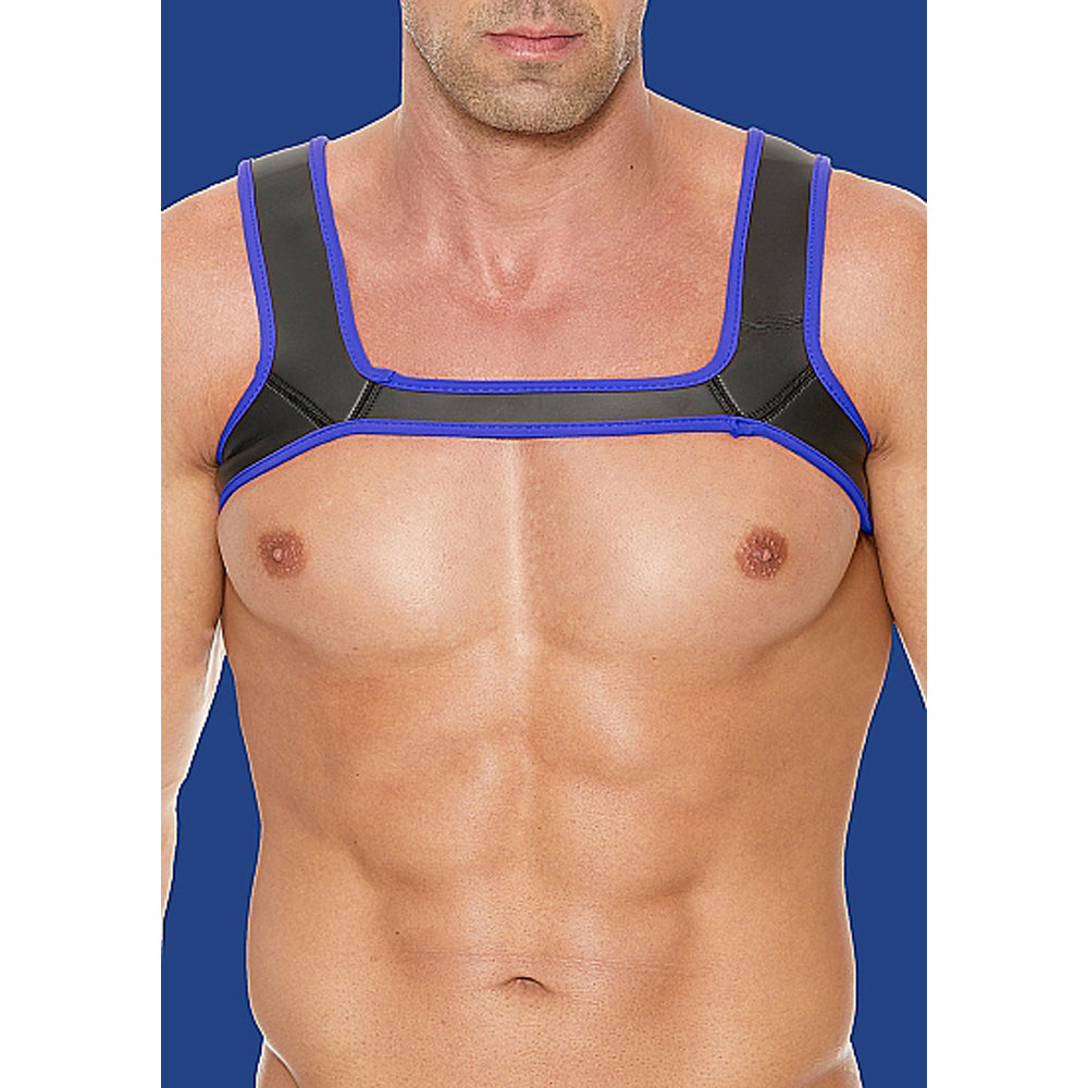 Ouch! Puppy Play Neoprene Harness Blue L/XL - Fantasies Boutique