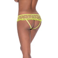 Magic Silk Love Star Skirted Hipster with Open Crotch Panty Neon Chartreuse S/M - Fantasies Boutique