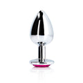 Shots Ouch! Heart Gem Butt Plug Small Silver/Rubellite Pink - Fantasies Boutique