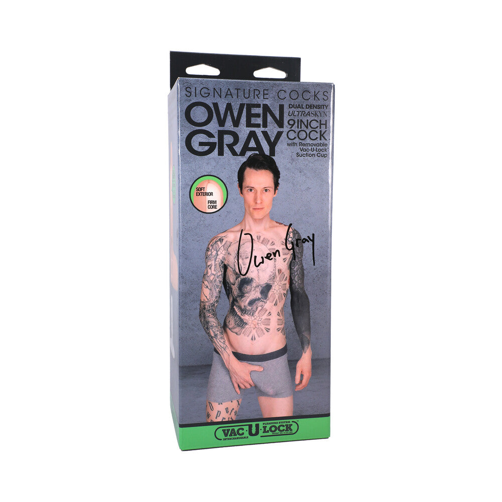Signature Cocks Owen Gray 9 in. ULTRASKYN Dildo with Vac-U-Lock Suction Cup - Fantasies Boutique