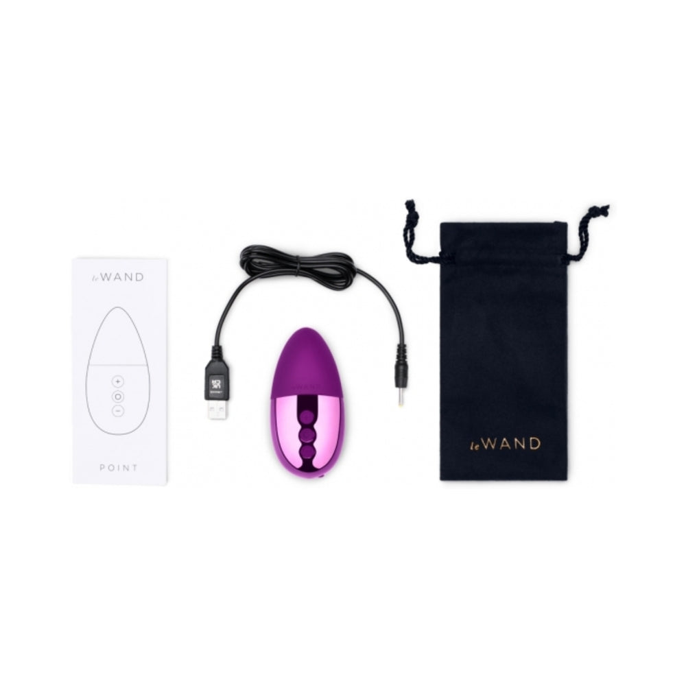 Le Wand Chrome Point Rechargeable Silicone Mini Vibrator Dark Cherry - Fantasies Boutique