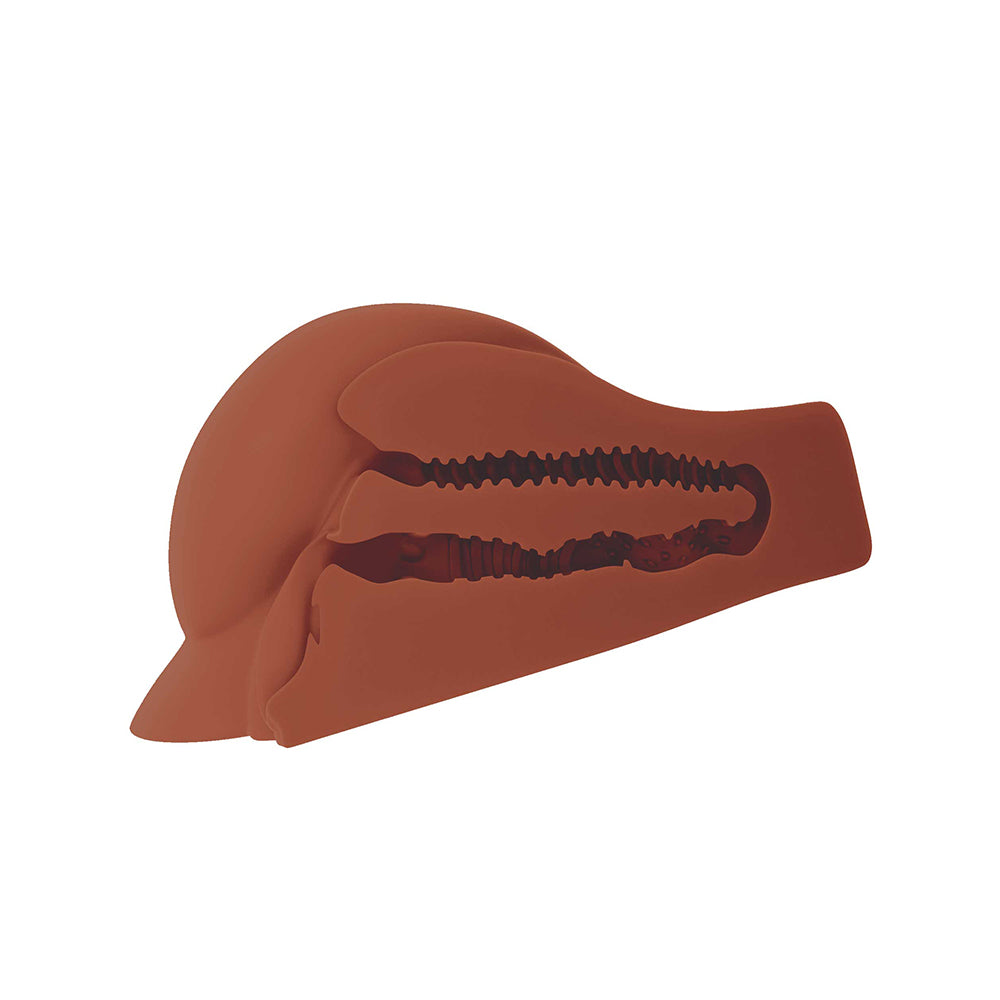 PDX Plus Perfect Ass XL Dual Entry Masturbator Brown - Fantasies Boutique