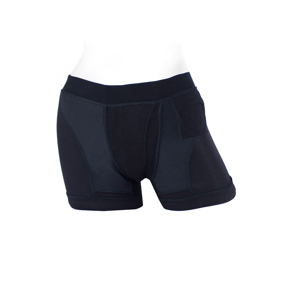 SpareParts Tomboii Rayon Boxer Briefs Harness Black Size XS - Fantasies Boutique