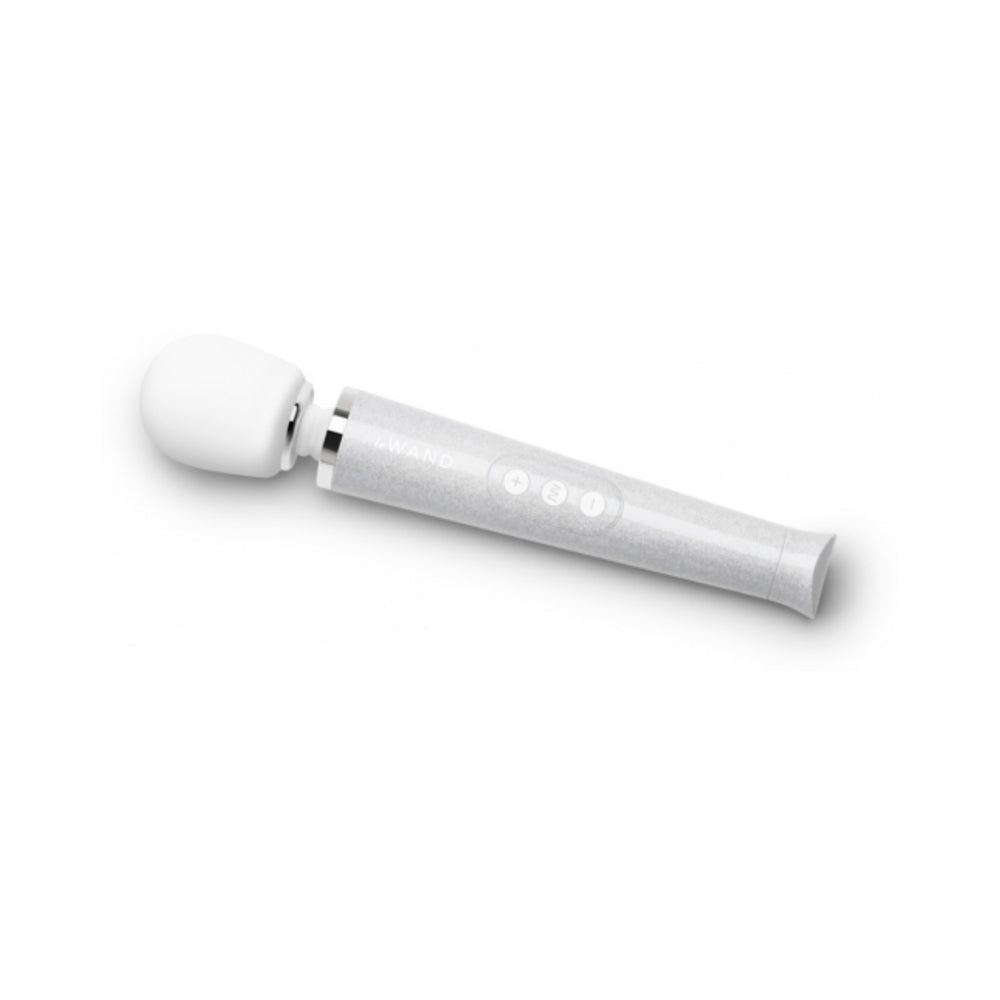 Le Wand All That Glimmers Petite Rechargeable Vibrating Massager Special Edition Set White - Fantasies Boutique