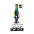 Evolved Rainbow Metal Anal Plug With Rainbow Gemstone Base Medium - Fantasies Boutique