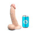 b-Vibe Slipskin Realistic Silicone Dildo 9 in. Curved Cream