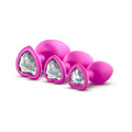 Blush Luxe 3-Piece Bling Plug Training Kit with White Gem Base Pink - Fantasies Boutique