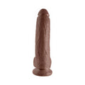 King Cock 9 in. Cock With Balls Realistic Suction Cup Dildo Brown - Fantasies Boutique