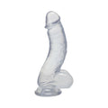 Crystal Jellies Curved Realistic Cock with Balls 7 in. Clear