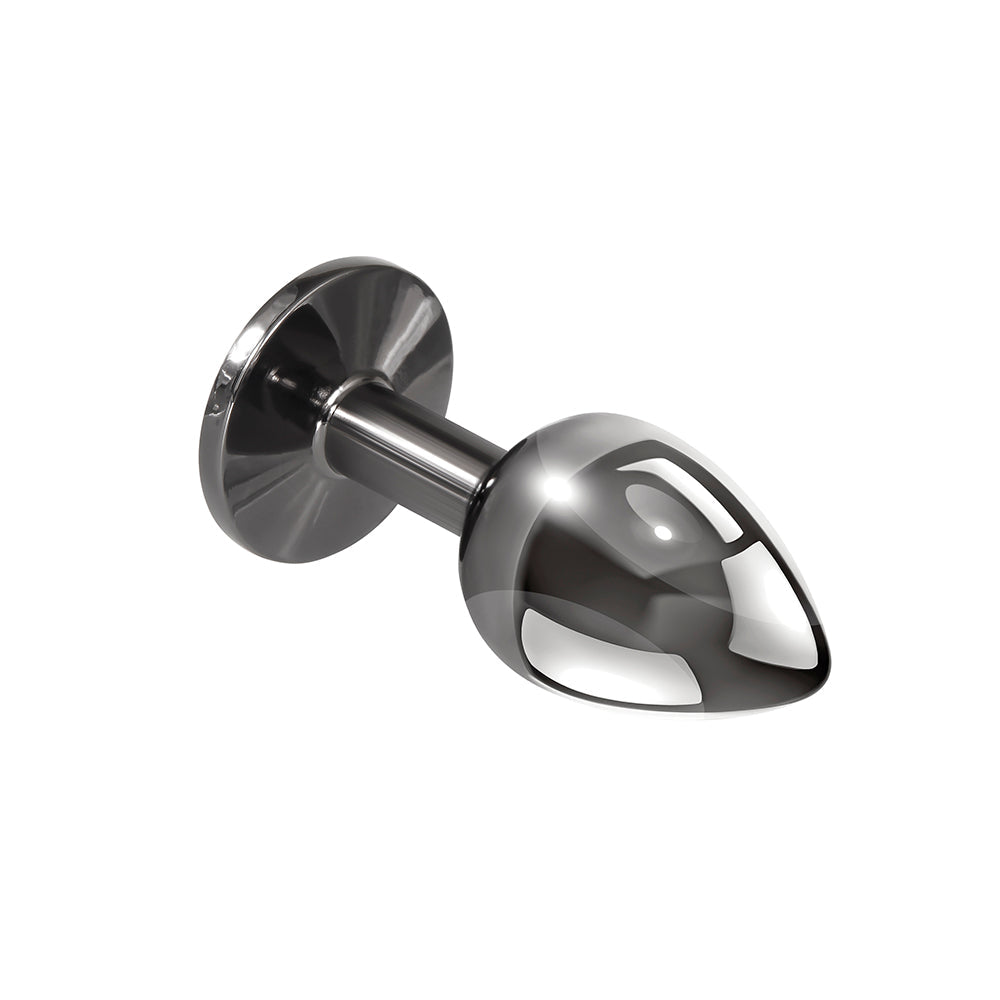 Playboy Tux Small Metal Anal Plug Hematite - Fantasies Boutique