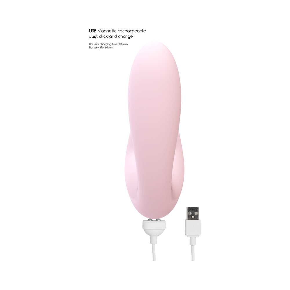 Shots Irresistible Desirable Rechargeable Silicone Soft Pressure Air Wave Dual Stimulator Pink - Fantasies Boutique