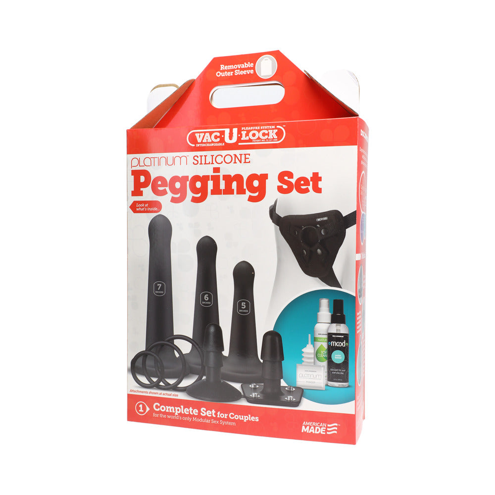 Vac-U-Lock Silicone Pegging Set Black - Fantasies Boutique