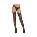 Dreamgirl Sheer Thigh-High Stockings with Silicone Lace Top Black OS - Fantasies Boutique