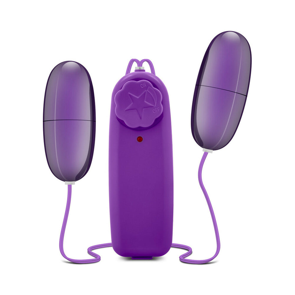 B Yours Double Pop Eggs Remote-Controlled Dual Bullet Vibrator Plum - Fantasies Boutique