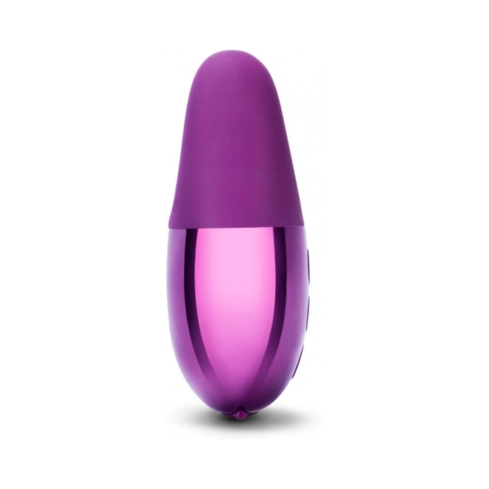 Le Wand Chrome Double Vibe Rechargeable Silicone Mini Vibrator Dark Cherry - Fantasies Boutique